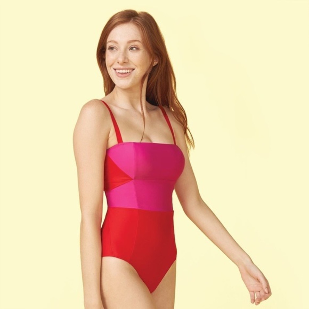 SummerSalt The Sunbather Lava and Hibiscus Open Back One Piece